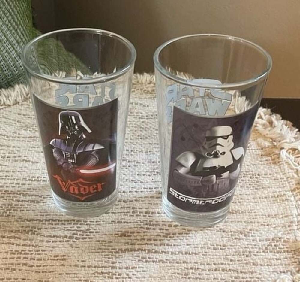 Vandor Star Wars Darth Vader and Stormtrooper 10oz Glass Tumbler Set of 2